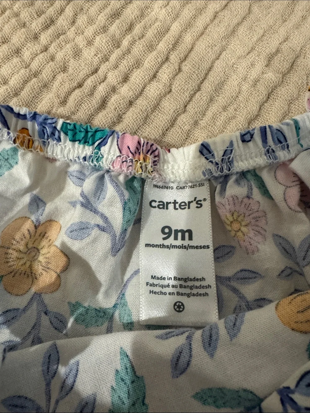 Carter's White Floral Tiered Sundress with Yellow, Pink & Green Flowers